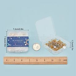DIYイヤリング金具キット  真鍮製のクリップオン＆フープピアスのパーツを含む  真鍮製ボールポストスタッドピアス＆ピアスフック  304ステンレススチール製イヤーナット  ゴールデン·ステンレス鋼色  148個/箱&nbsp;FIND-SC0002-20