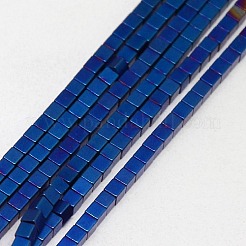 Electroplate non magnetici ematite sintetico fili di perline&nbsp;G-J170B-4x4mm-M