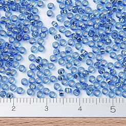 MIYUKIラウンドロカイユビーズ  日本製シードビーズ  （rr19)シルバーライニングサファイア  11/0  2x1.3mm  穴：0.8mm  約1100PCS /ボトル  10 G /ボトル&nbsp;SEED-JP0008-RR0019