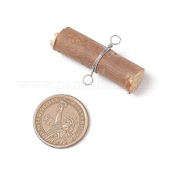 木の棒コネクタチャーム  銅線と  プラチナ  21.5~28.5x45.5~51.5x8.5~14mm  穴：3~4mm&nbsp;PALLOY-JF03394-01