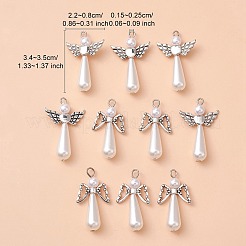 Акриловый искусственный жемчуг с подвесками из сплава PALLOY-YW00001