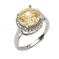 925 серебряное кольцо с кубическим цирконием в микропаве RJEW-B134-01A-01