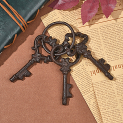 1 шт. старинные деревенские чугунные ключи замок подвесные украшения&nbsp;HJEW-SP0001-25