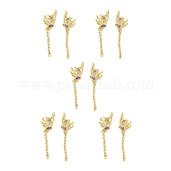 Фиолетовая серьга-гвоздик с бабочкой из кубического циркония&nbsp;EJEW-H092-09G