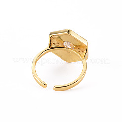 Латунные кольца из манжеты с прозрачным цирконием RJEW-S045-084A-NR