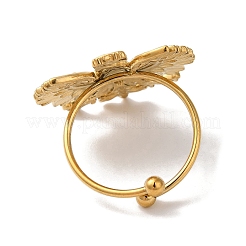 Ионное покрытие(ip) 304 нержавеющая сталь орел открытые манжеты кольца для женщин&nbsp;RJEW-M167-01G