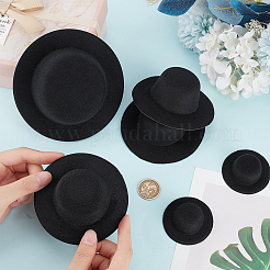 12 шт. 3 стиля мини-шляпка-вуалировщик из ткани ЭВА AJEW-BC0007-02