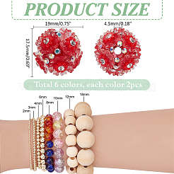 12шт 6 цвета бусины из полимерной глины ручной работы&nbsp;CLAY-PH0002-10