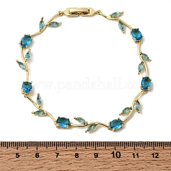 Bracelets en laiton à maillons en forme de feuille&nbsp;BJEW-D455-01G