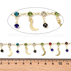 Латунный плоский круглый с цепочками лунных звеньев&nbsp;CHC-H114-06G-01