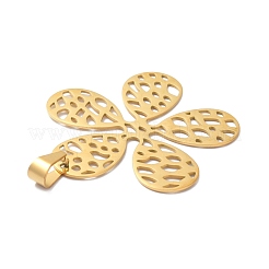 304ステンレスペンダント  花  ミックスカラー  45x45x0.7mm  穴：9x5mm&nbsp;STAS-C038-09