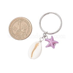 Брелки из синтетической бирюзы и натуральных ракушек каури KEYC-JKC01344