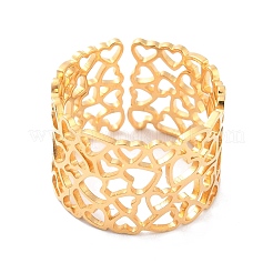 Ионное покрытие (ip) 304 нержавеющая сталь сердце полое манжетное кольцо&nbsp;X-RJEW-L103-11G