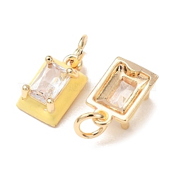 Zircone cubique transparente micro pavée de laiton avec breloques en émail&nbsp;CU-K002-51G-M