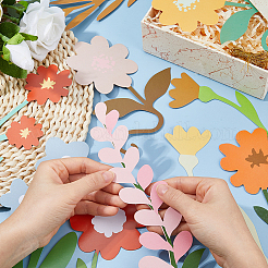 紙の花の吊り下げバナー  パーティーホームデコレーション用  カラフル  157~340x60~120x0.3mm&nbsp;DIY-WH0750-132