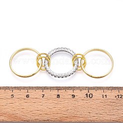 Латунные микро проложить пальцев кольца кубического циркония RJEW-D325-01PG-09