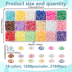 21600 шт. 18-х цветные полукруглые непрозрачные смоляные кабошоны MRMJ-GO0001-10B