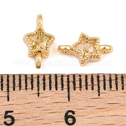 Verbindungsanhänger aus Messing mit gelbem Zirkonia-Pavé&nbsp;KK-CBA2DE6-04G-11