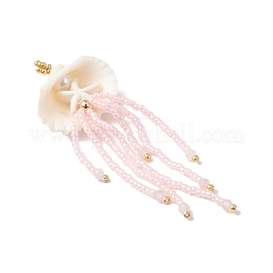 Большие подвески в виде медуз из натурального розового кварца и синтетической бирюзы&nbsp;PALLOY-MZ00870-02