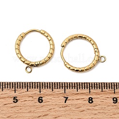 Фурнитура для сережек-колец Huggie Hoop из текстурированной нержавеющей стали 304&nbsp;STAS-C161-02G