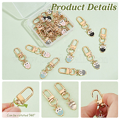 Подвески из эмали из сплава совы&nbsp;HJEW-PH01917