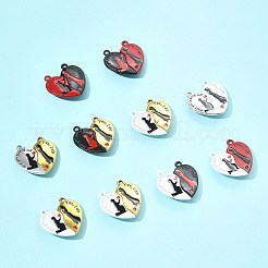 10 пакетик окрашенных распылением сплавных красных и черных эмалевых разделенных подвесок&nbsp;FIND-FS0004-21