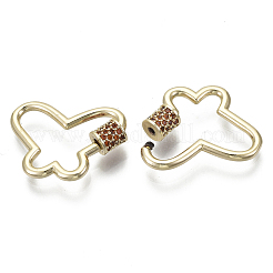 Латунь микропаве кубический цирконий винт карабин подвески с замком KK-R136-071D-NF