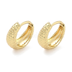 Текстурированные латунные серьги-кольца&nbsp;EJEW-Z102-08G