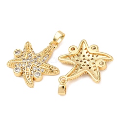 Латунные микропаве прозрачные подвески с фианитом&nbsp;KK-G543-09G-03