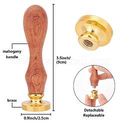 Латунные восковые печати с деревянной ручкой&nbsp;AJEW-WH0412-0166