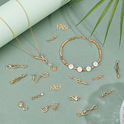 18 шт. 9 стиля латунных застежек-крючков и S-образных застежек&nbsp;KK-PH0013-63