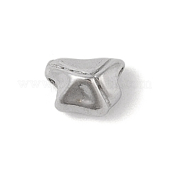 304ステンレススチールビーズ  ナゲット  ステンレス鋼色  7x5x4.5mm  穴：1.4mm&nbsp;STAS-M071-01J-P