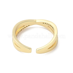 Открытое кольцо-манжета из латуни с микропаве из кубического циркония RJEW-A040-06G