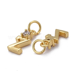 Латунные микропаве прозрачные подвески с фианитом ZIRC-Z011-35Z