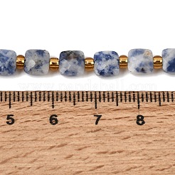 Perles de jaspe tache bleue naturelle&nbsp;GG-CBA96AE-A09-6x6mm
