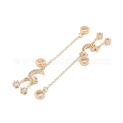 Покрытие стойки луна и звезда латунь прозрачный кубический цирконий европейские защитные цепи KK-F879-24G