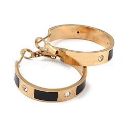 Серьги-кольца из нержавеющей стали 304 со стразами для женщин&nbsp;EJEW-L283-053G-02