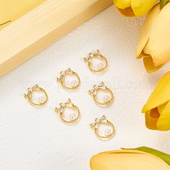 6 ciondoli in ottone con zirconi cubici&nbsp;KK-SZ0002-75