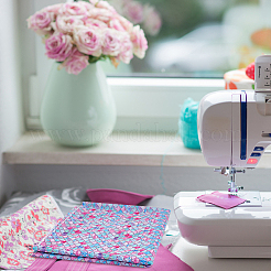 Полиэфирно-хлопковая ткань с рисунком рыбьей чешуи DIY-WH0430-114B