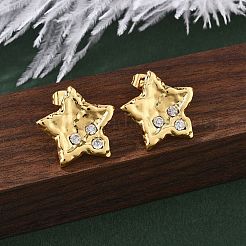 Серьги-гвоздики из нержавеющей стали 304 со стразами для женщин&nbsp;EJEW-U052-02G