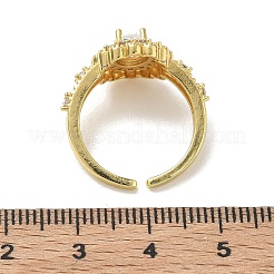 Anillos abiertos de latón con micro pavé de circonita cúbica&nbsp;RJEW-C163-19G