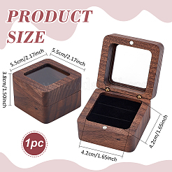 Quadratische magnetische Geschenkboxen für Fingerringe aus Holz&nbsp;CON-WH0089-109A