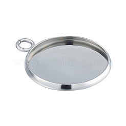 Подвеска-кабошон из нержавеющей стали 304&nbsp;LS-STAS-Q204-PJ172-10