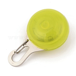 プラスチック＆鉄LEDカラーライト  カラビナクリップドッグライト  ペット用品  半円  内蔵バッテリー  黄緑  53mm  ペンダント：32.5x22mm  穴：15.5x6mm&nbsp;AJEW-P080-03