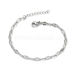 Bracciali da donna con catene a maglie in acciaio inossidabile 304&nbsp;BJEW-D466-08A-P