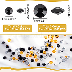 4200 Stück 6 Stile Acryl-Strass-Cabochons mit spitzer Rückseite&nbsp;TACR-GA0001-06