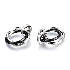 Ionenplattierung (IP) 201 Edelstahl ineinandergreifende Ringanhänger&nbsp;LS-STAS-N099-01B