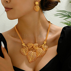 Комплекты серег и ожерелий из винтажного сплава с полыми листьями для женщин&nbsp;WC5565