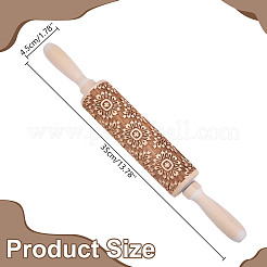 Nudelholz aus Holz mit Blumenmuster&nbsp;AJEW-WH0314-689A