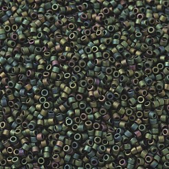 MIYUKIデリカビーズ  シリンダー  日本製シードビーズ  11/0  （db0327)マットメタリックダークグリーンアイリス  1.3x1.6mm  穴：0.8mm  約2000PCS /ボトル  10 G /ボトル&nbsp;SEED-JP0008-DB0327